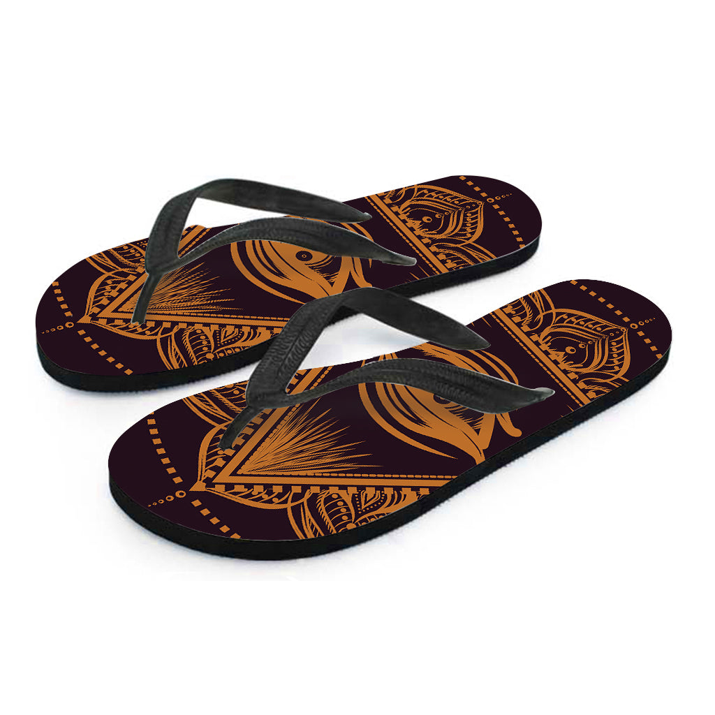 Eye of Providence Mandala Print Flip Flops