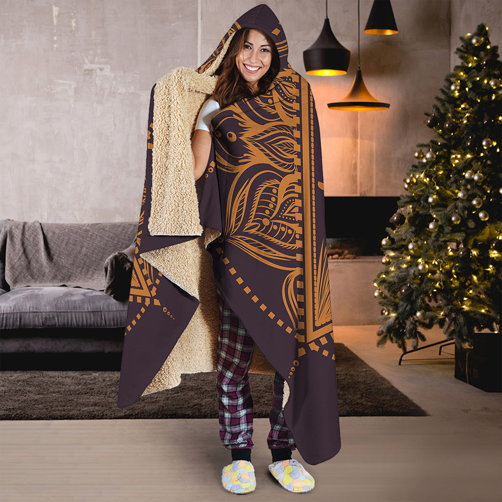 Eye of Providence Mandala Print Hooded Blanket