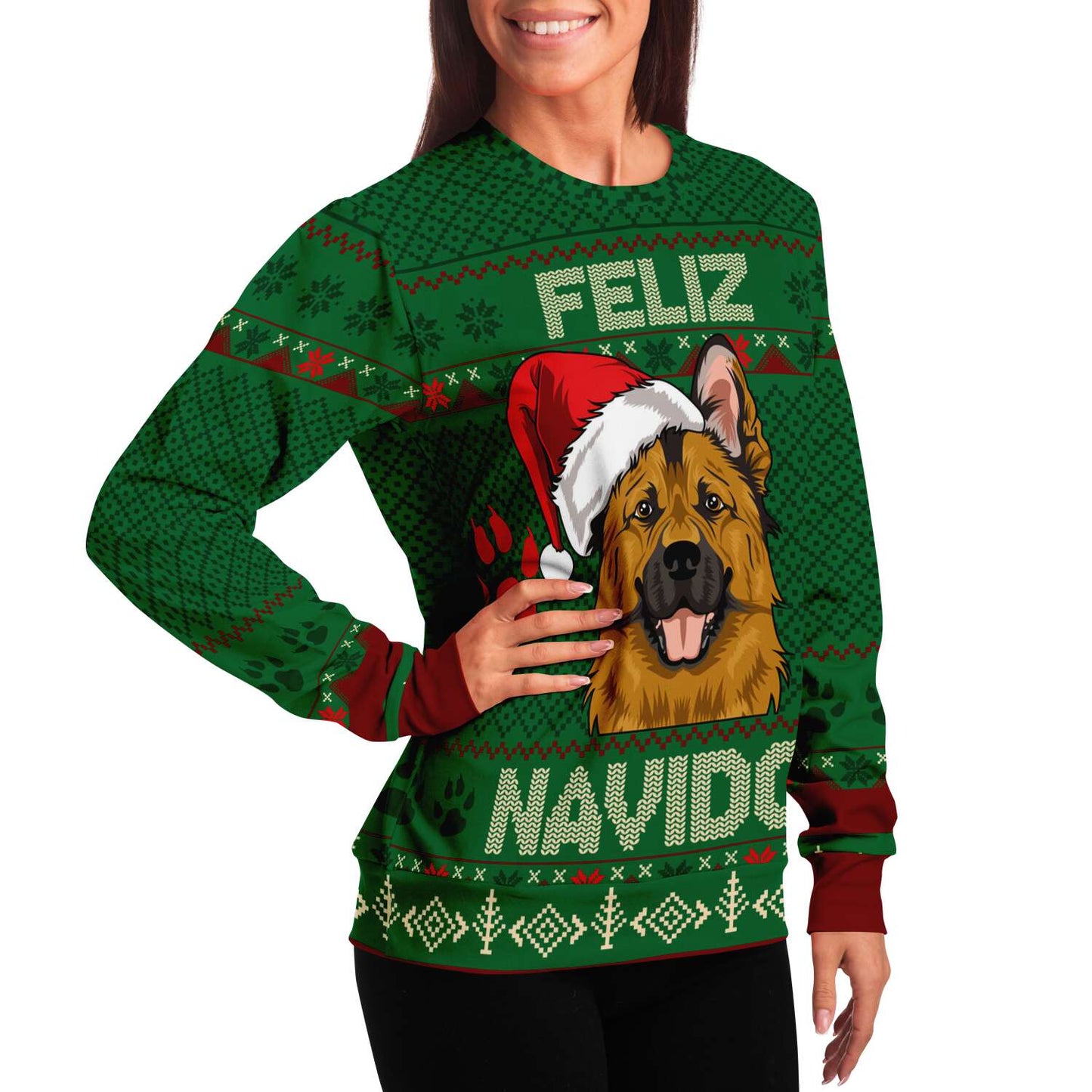 German Shepherd Feliz Navidog Ugly Christmas Sweater