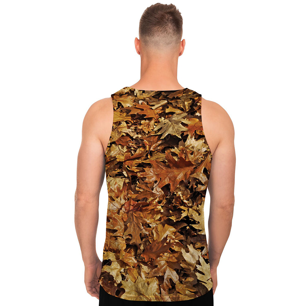 Fall Leaves Hunting Camouflage Print Men's Tank Top