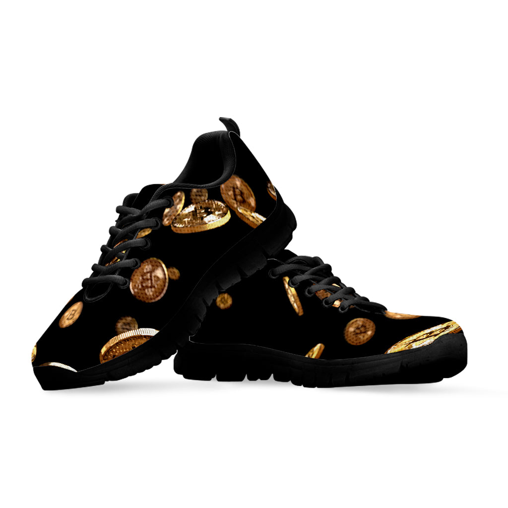 Falling Bitcoin Print Black Sneakers