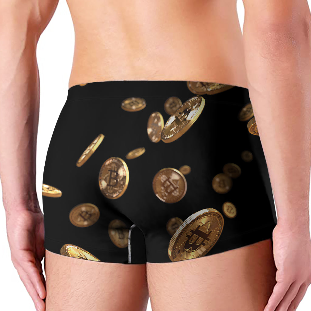 Falling Bitcoin Print Men's Boxer Briefs