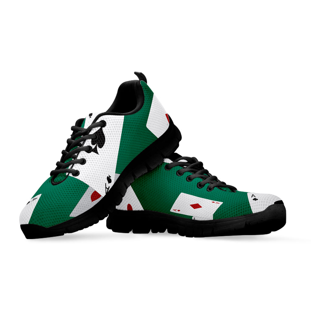 Falling Poker Cards Print Black Sneakers