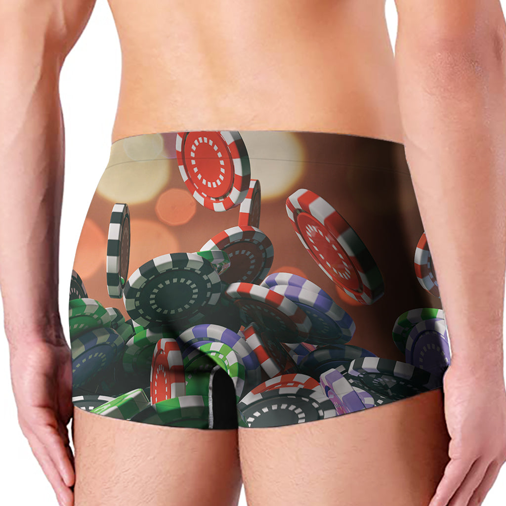 Falling Poker Chips Print Men's Boxer Briefs