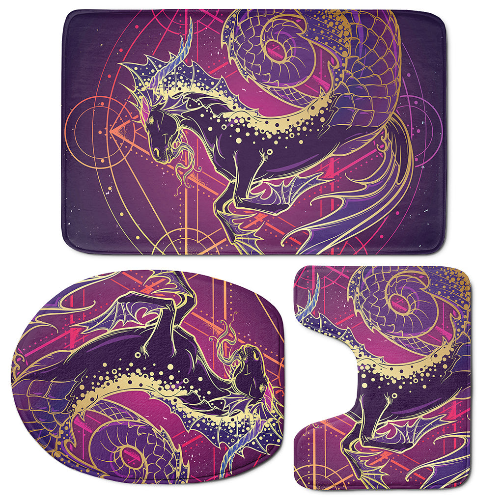 Fantastic Capricorn Sign Print 3 Piece Bath Mat Set
