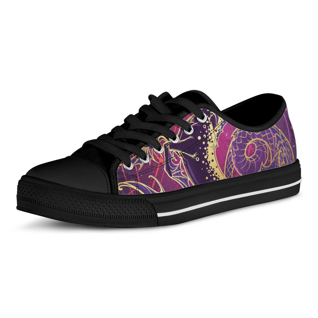 Fantastic Capricorn Sign Print Black Low Top Shoes