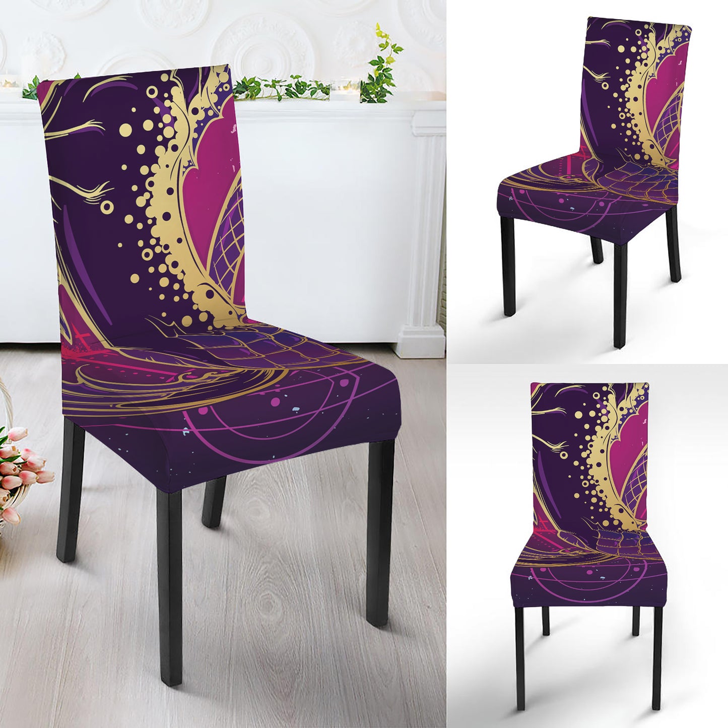 Fantastic Capricorn Sign Print Dining Chair Slipcover
