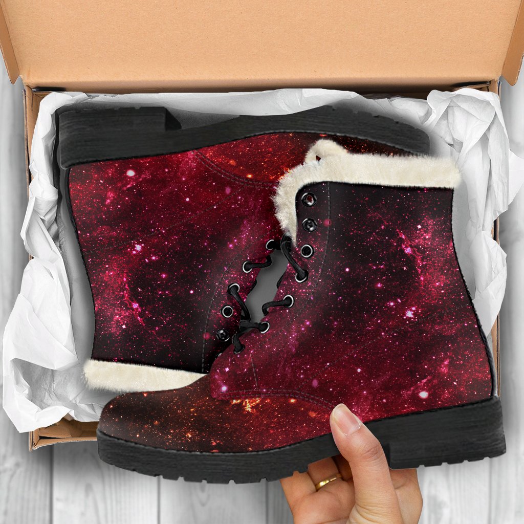 Fiery Nebula Universe Galaxy Space Print Comfy Boots GearFrost