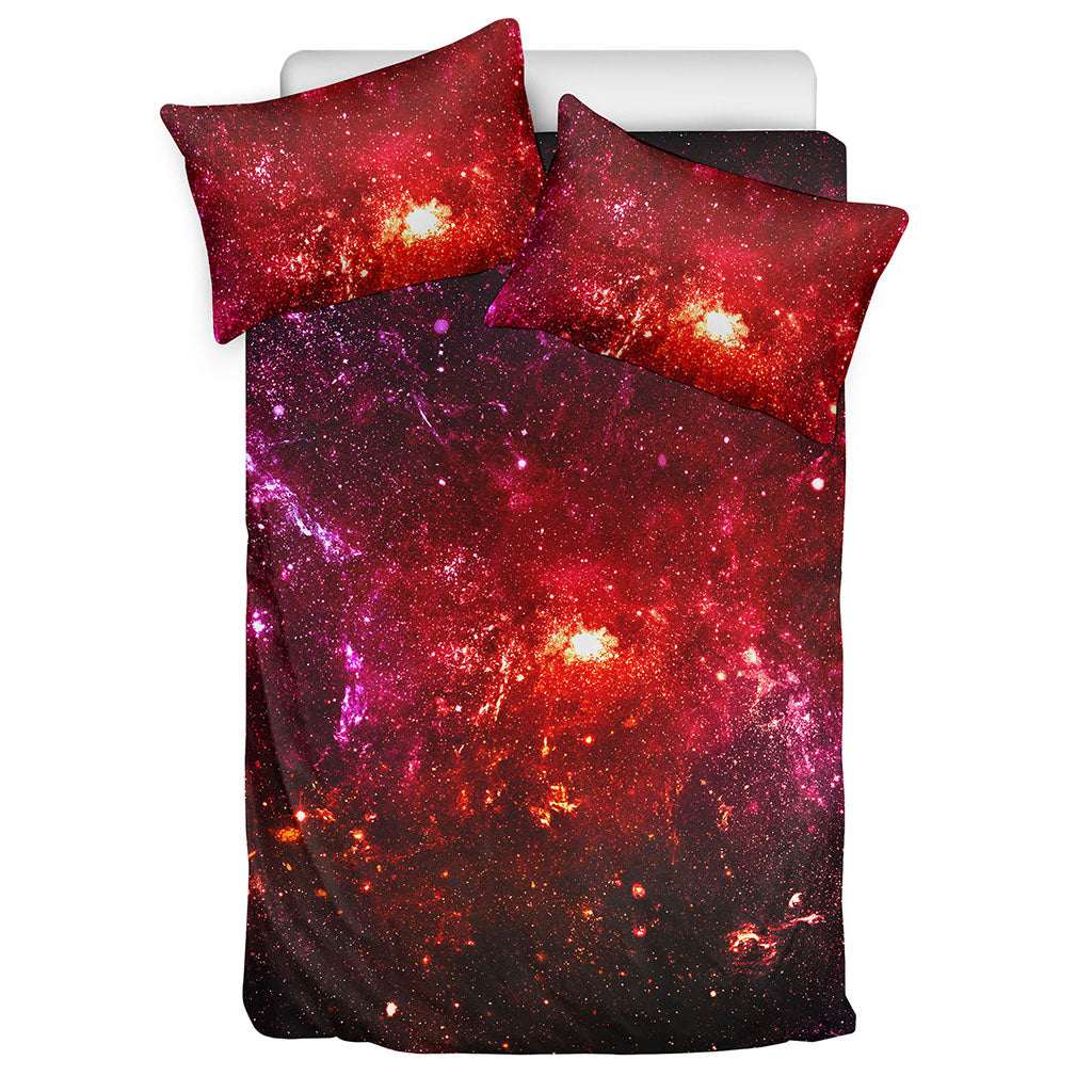 Fiery Nebula Universe Galaxy Space Print Duvet Cover Bedding Set
