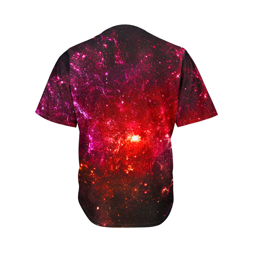 Fiery Nebula Universe Galaxy Space Print Men's Baseball Jersey