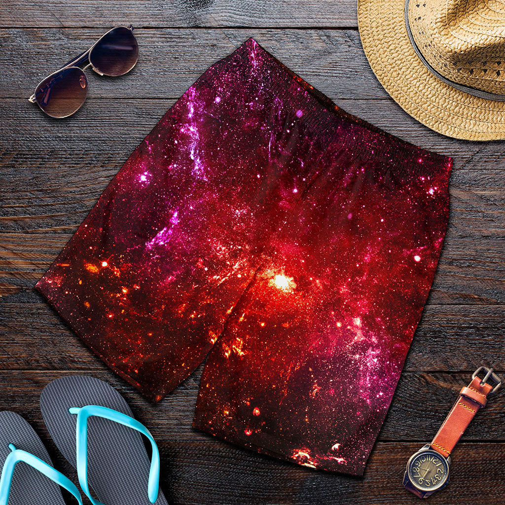 Fiery Nebula Universe Galaxy Space Print Men's Shorts