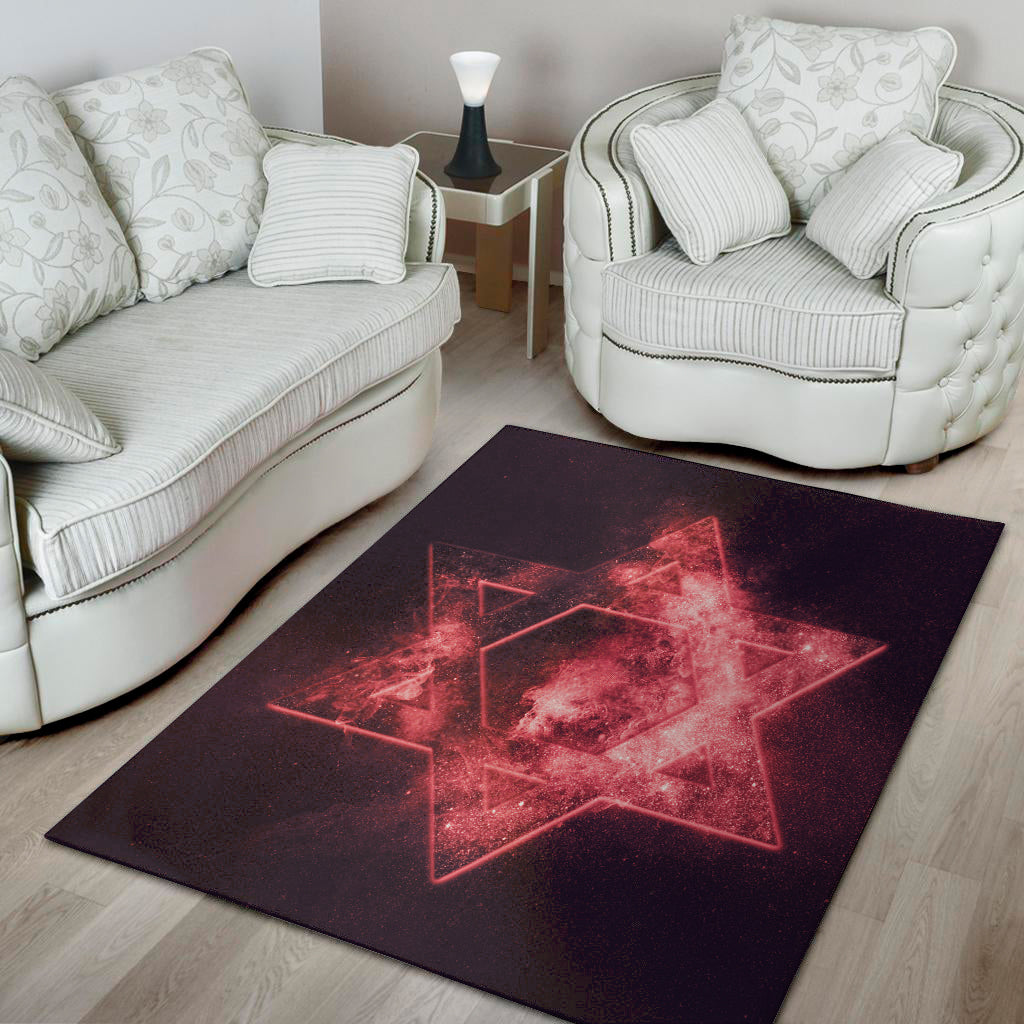 Fiery Star of David Print Area Rug