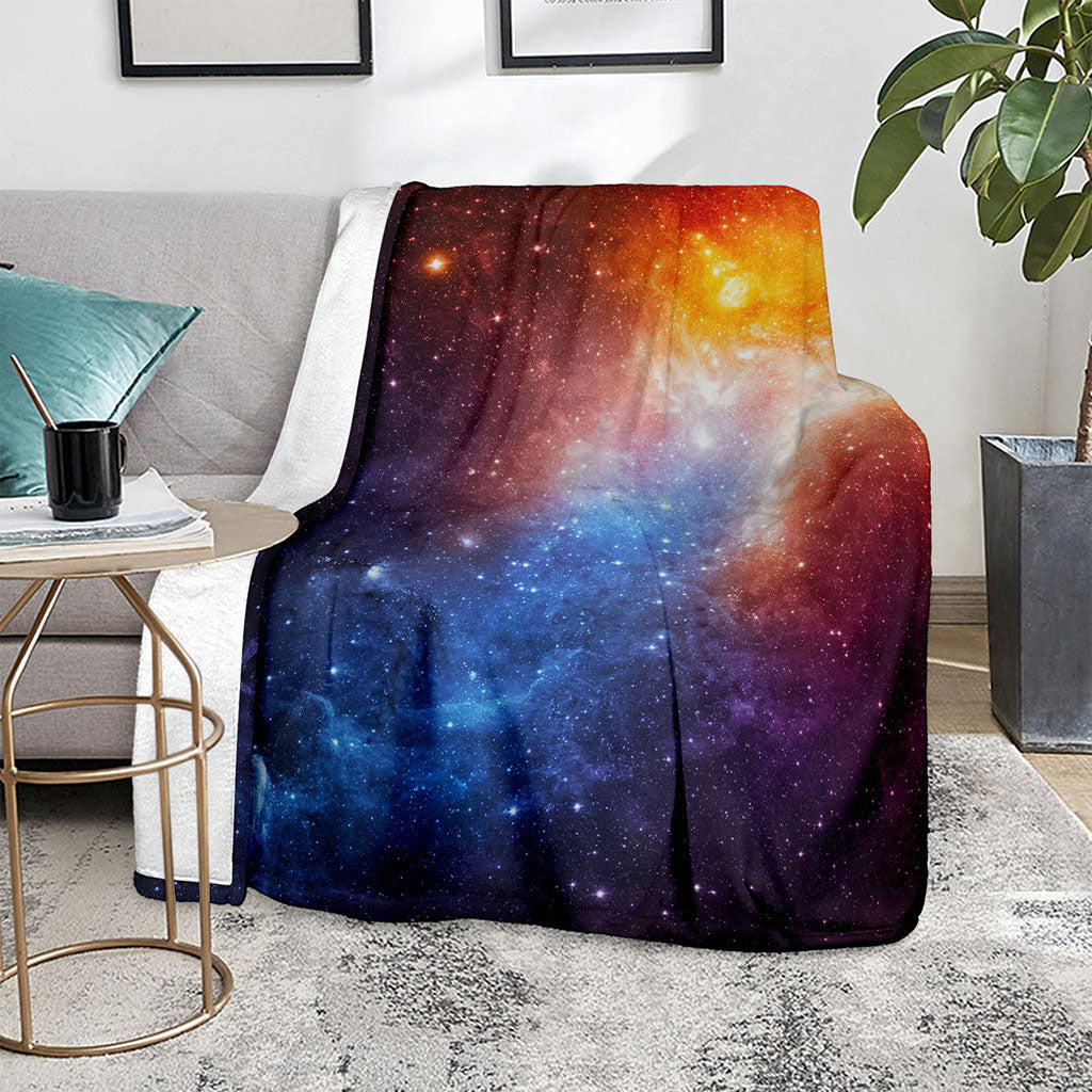 Fiery Universe Nebula Galaxy Space Print Blanket