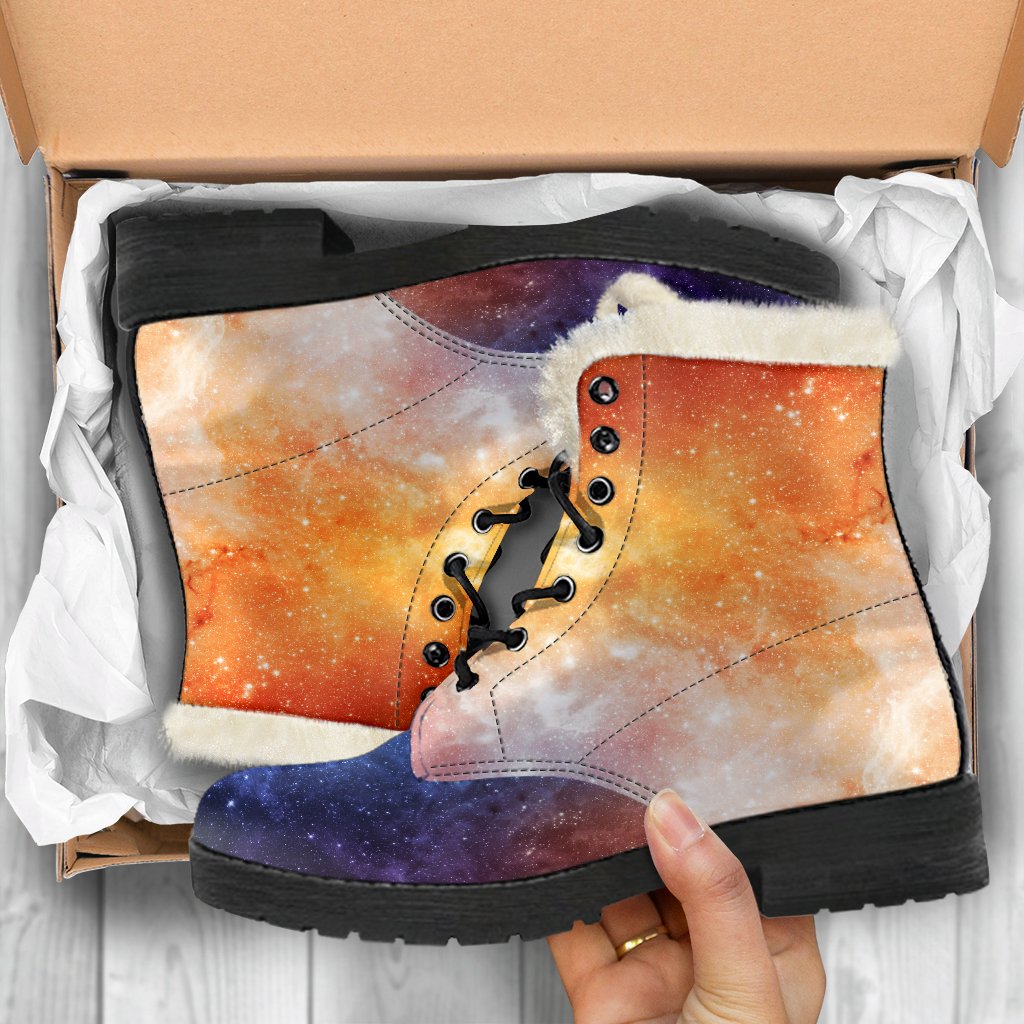 Fiery Universe Nebula Galaxy Space Print Comfy Boots GearFrost