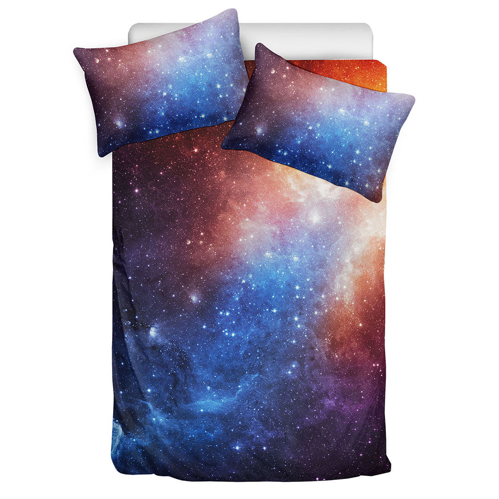 Fiery Universe Nebula Galaxy Space Print Duvet Cover Bedding Set