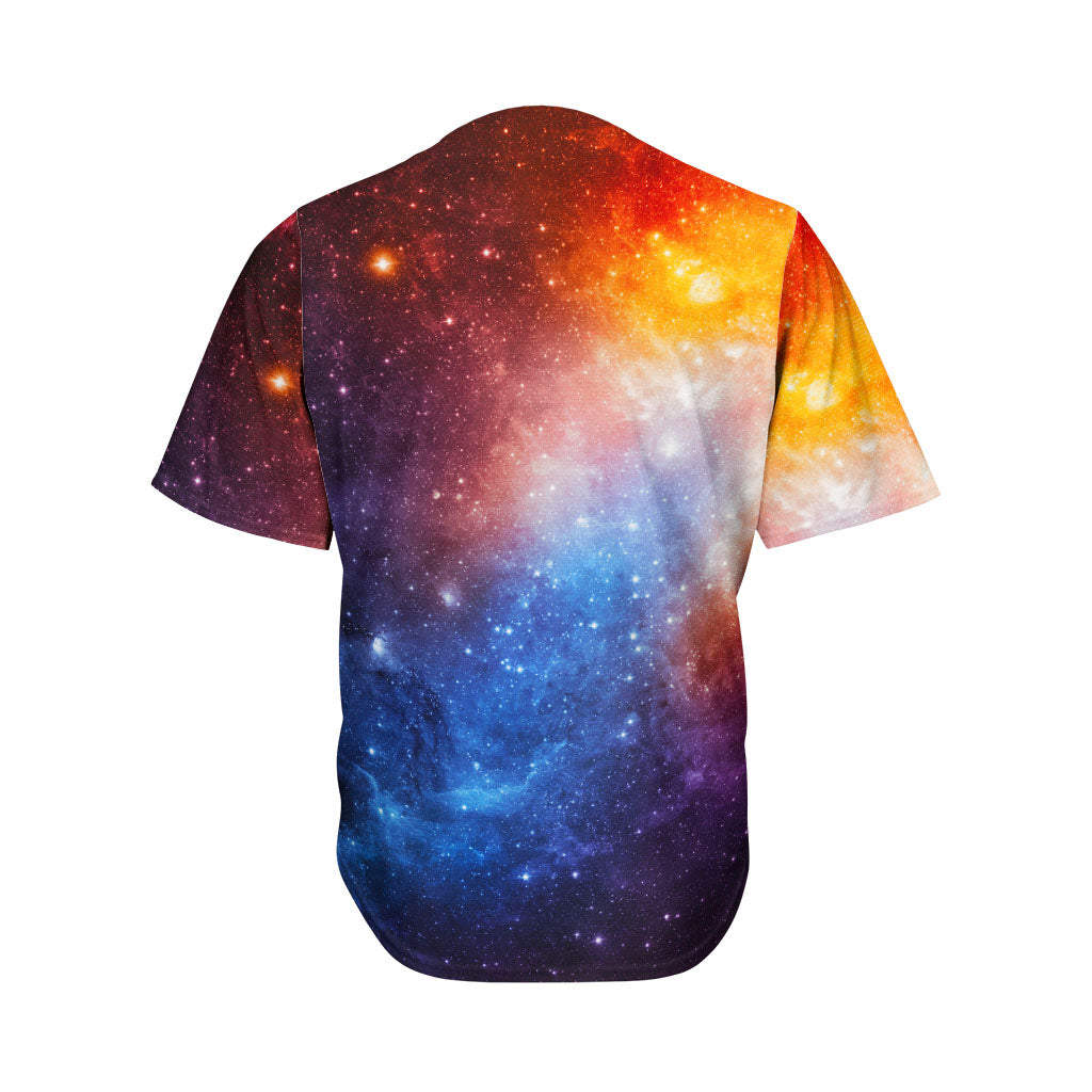 Fiery Universe Nebula Galaxy Space Print Men's Baseball Jersey