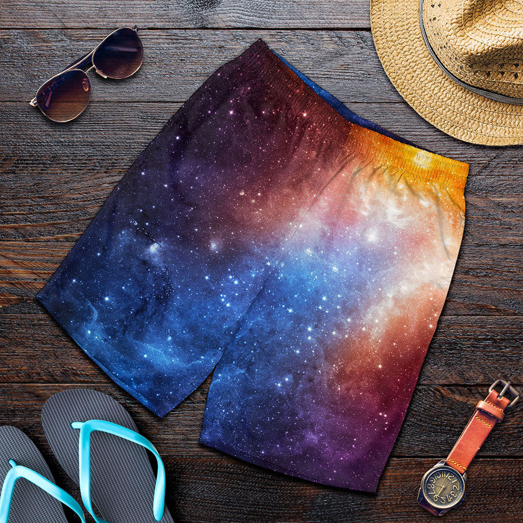 Fiery Universe Nebula Galaxy Space Print Men's Shorts