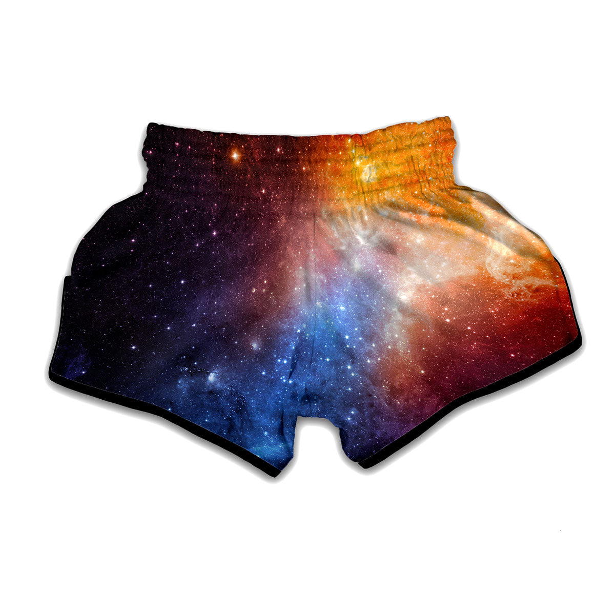 Fiery Universe Nebula Galaxy Space Print Muay Thai Boxing Shorts