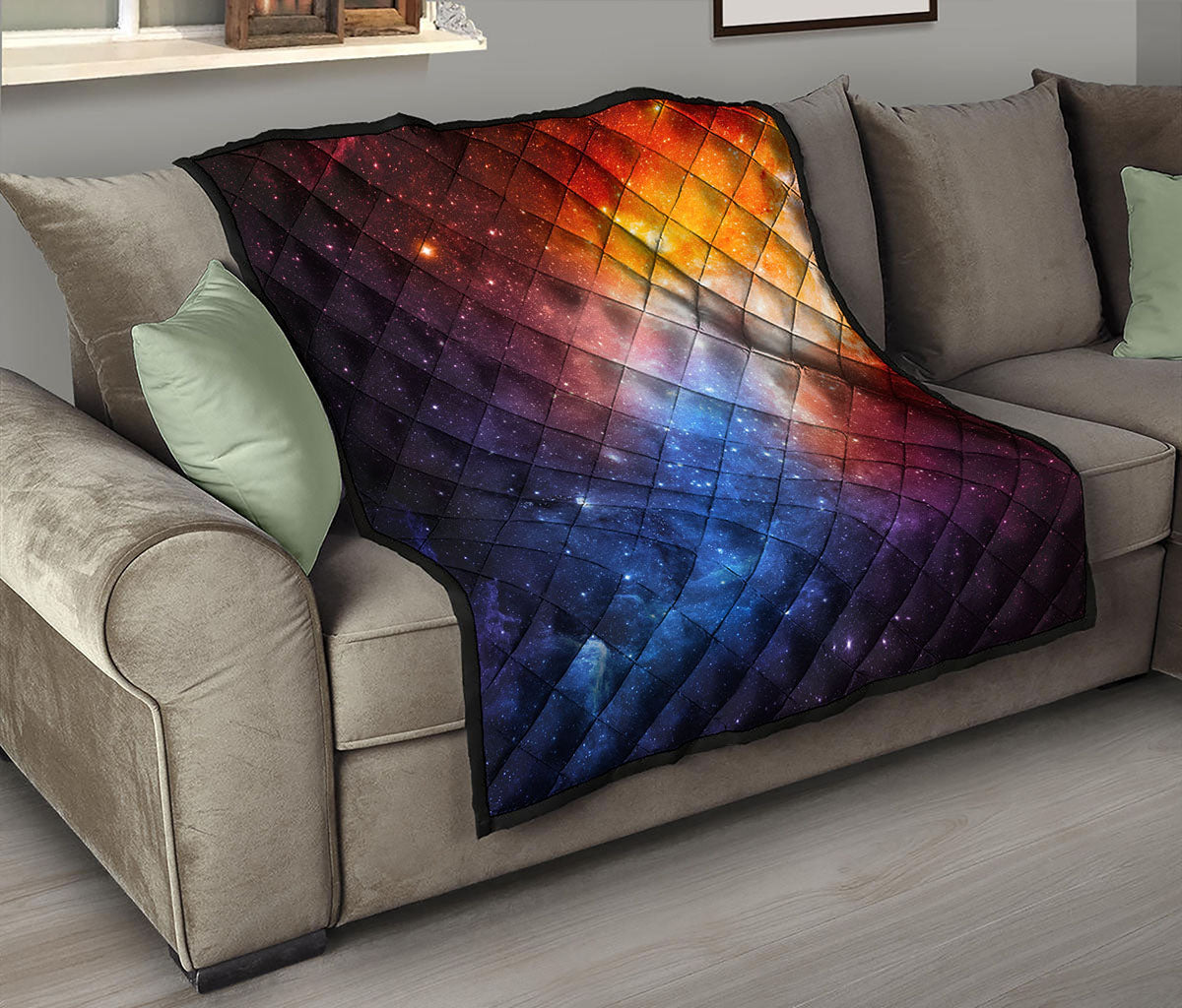 Fiery Universe Nebula Galaxy Space Print Quilt