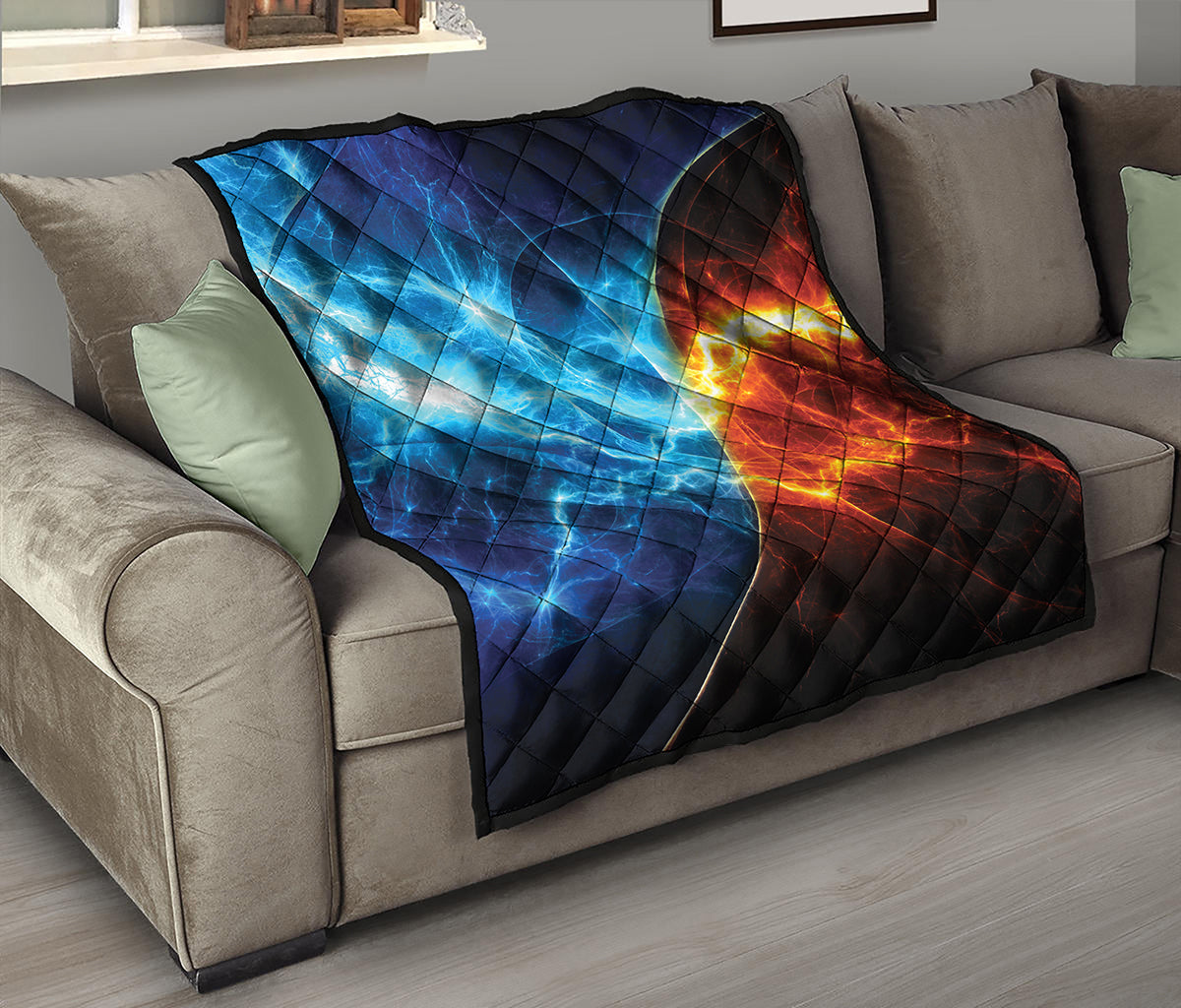 Fire And Ice Energy Print Quilt
