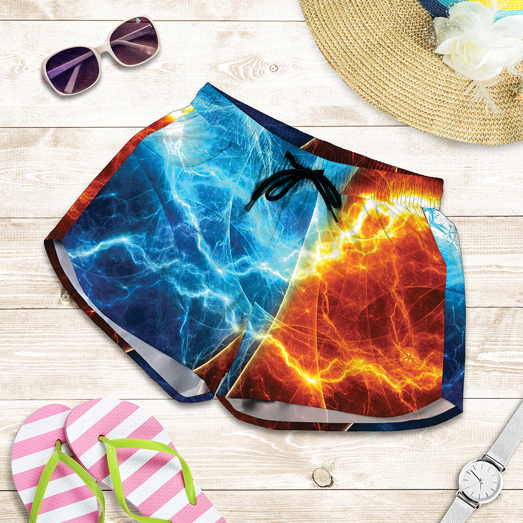 Fire And Ice Energy Print Women's Shorts