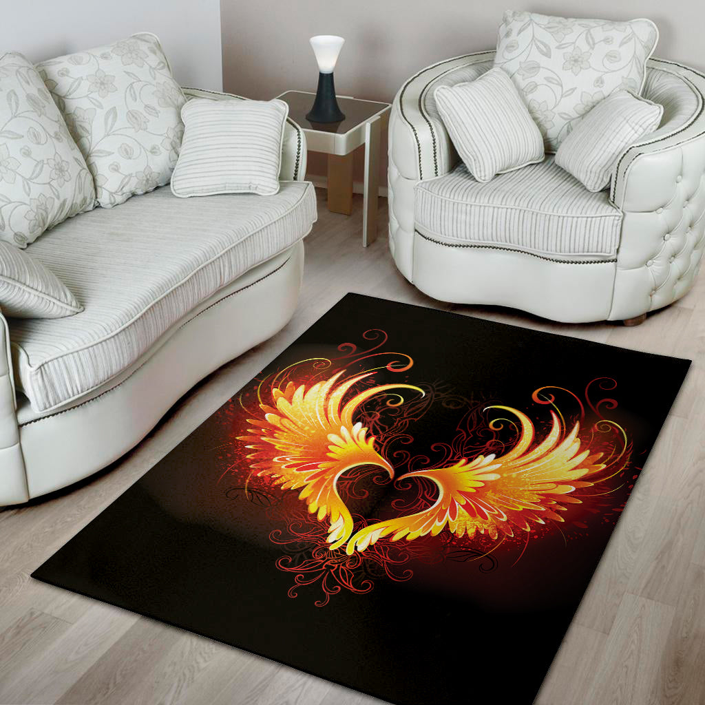 Fire Angel Wings Print Area Rug