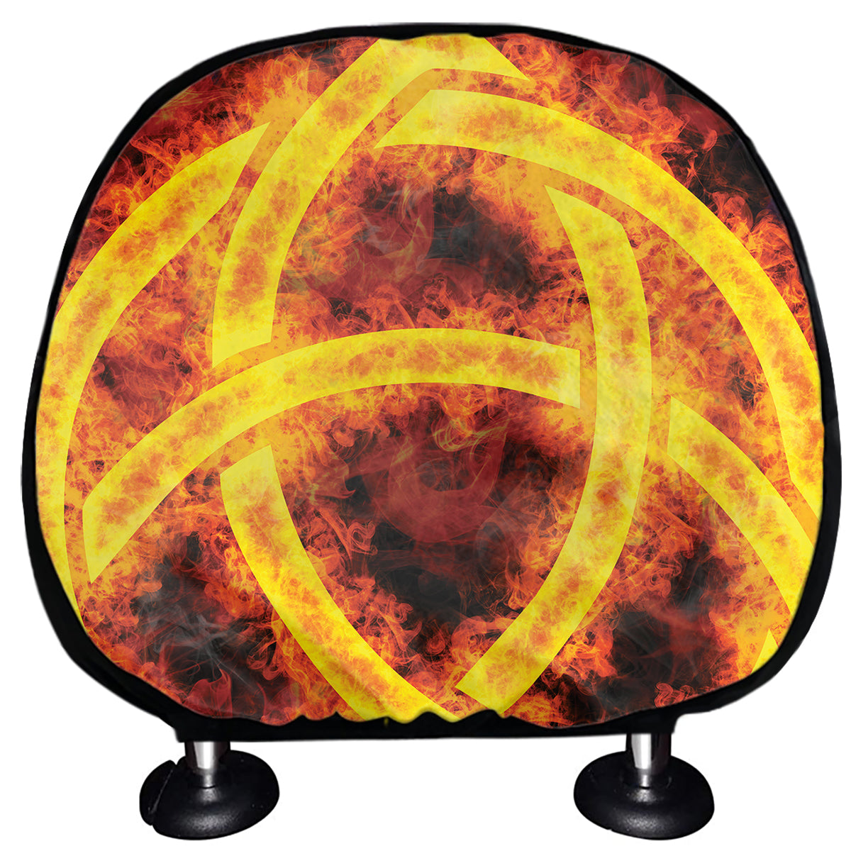 Fire Celtic Knot Print Car Headrest Covers