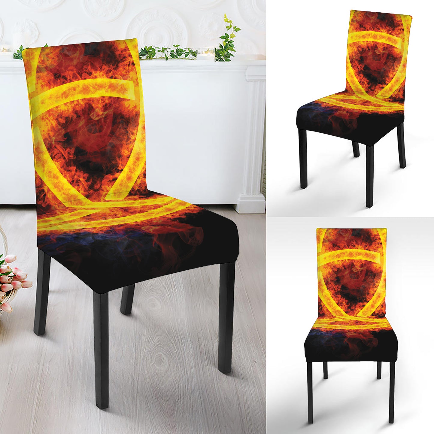 Fire Celtic Knot Print Dining Chair Slipcover