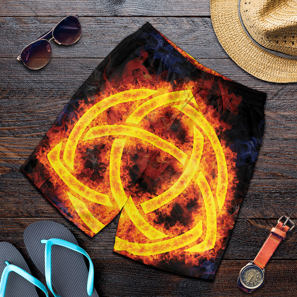 Fire Celtic Knot Print Men's Shorts