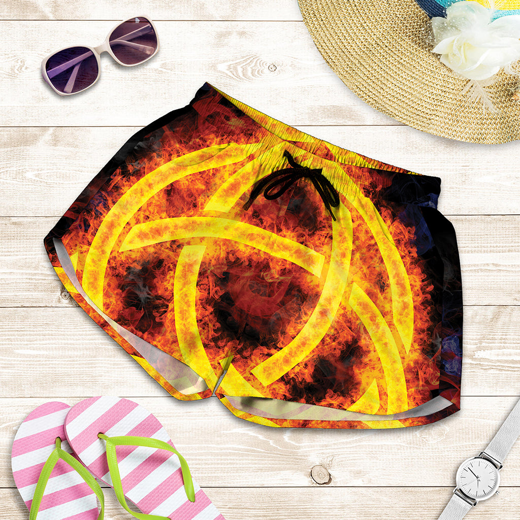Fire Celtic Knot Print Women's Shorts