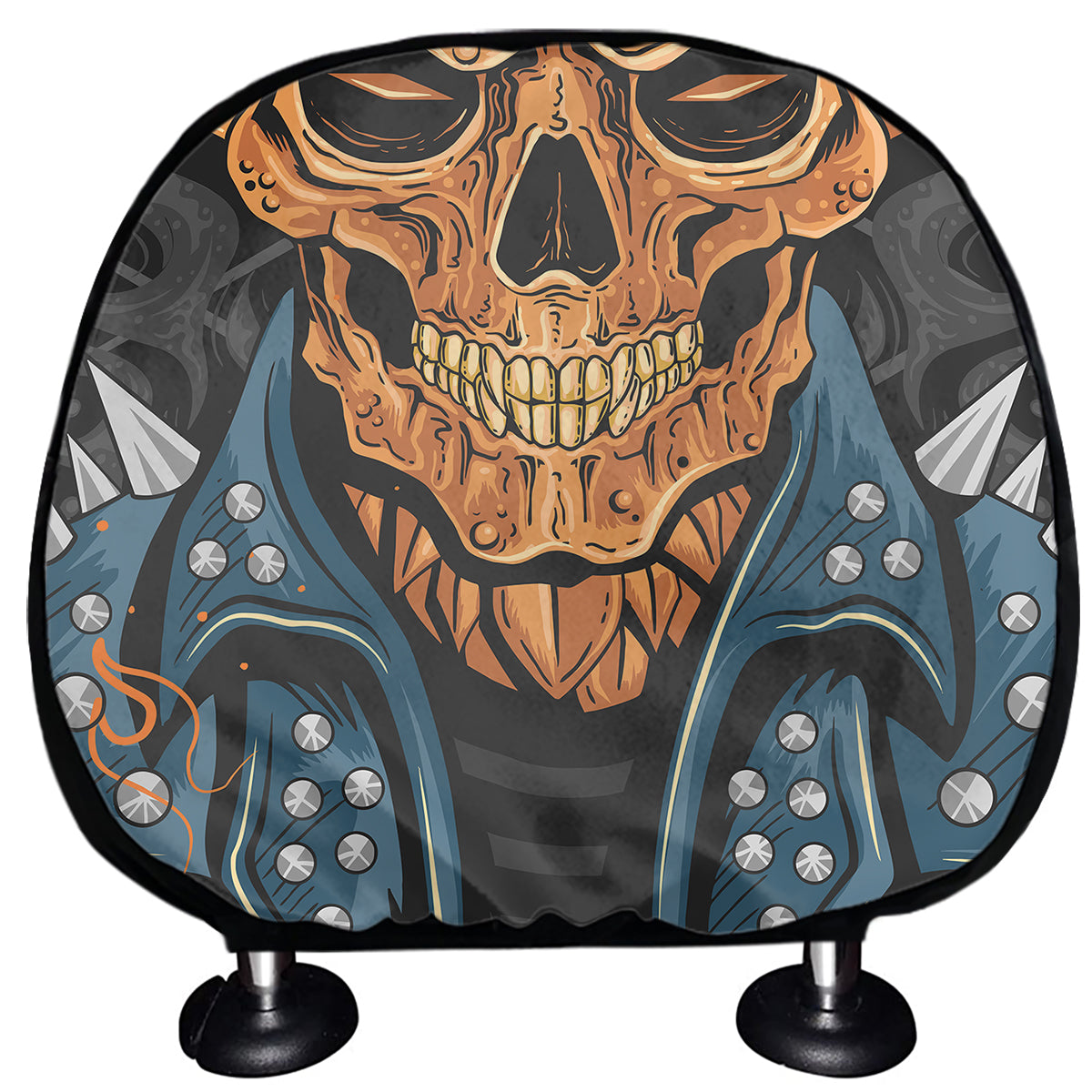 Fire Punk Devil Print Car Headrest Covers