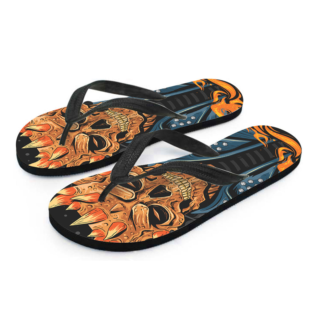 Fire Punk Devil Print Flip Flops