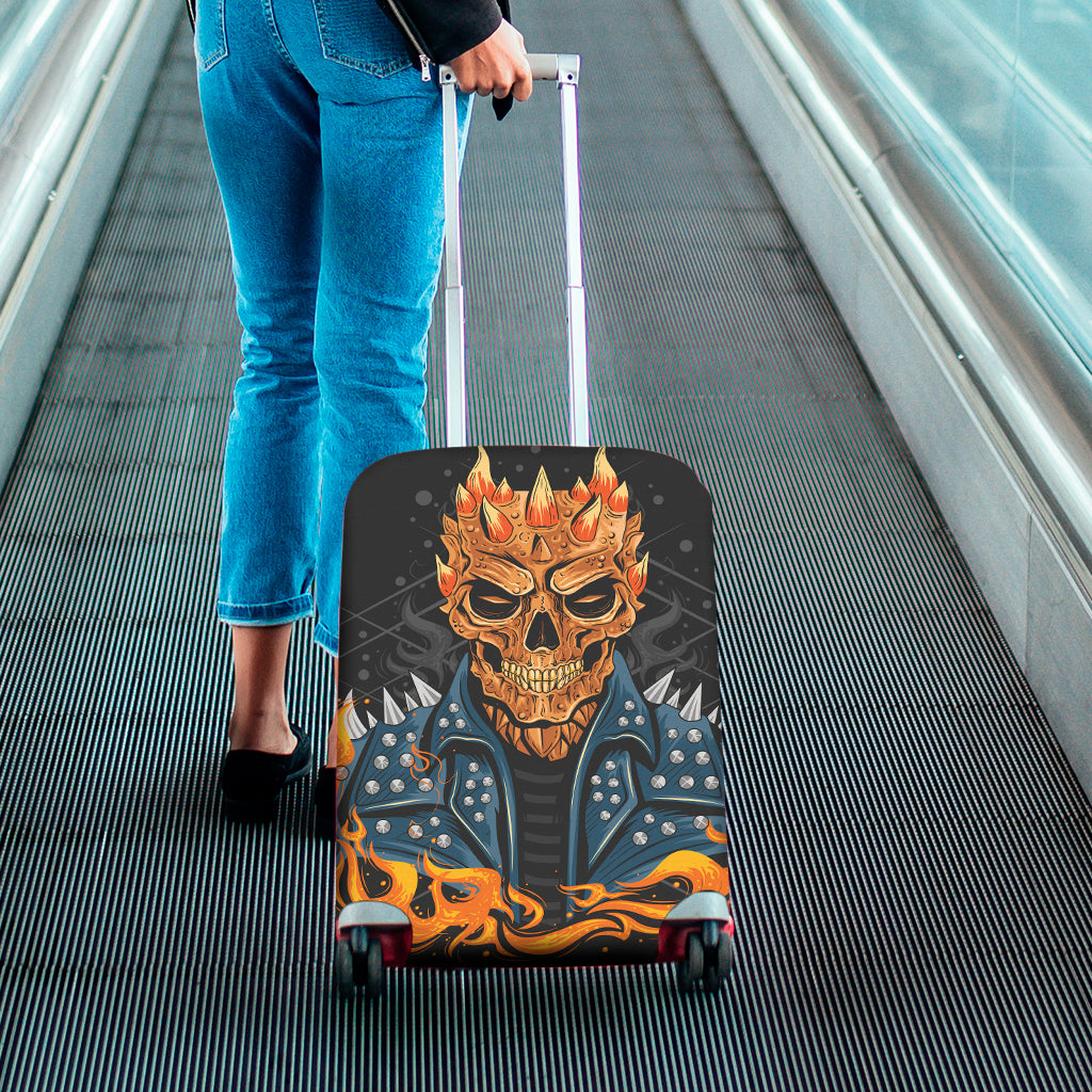 Fire Punk Devil Print Luggage Cover