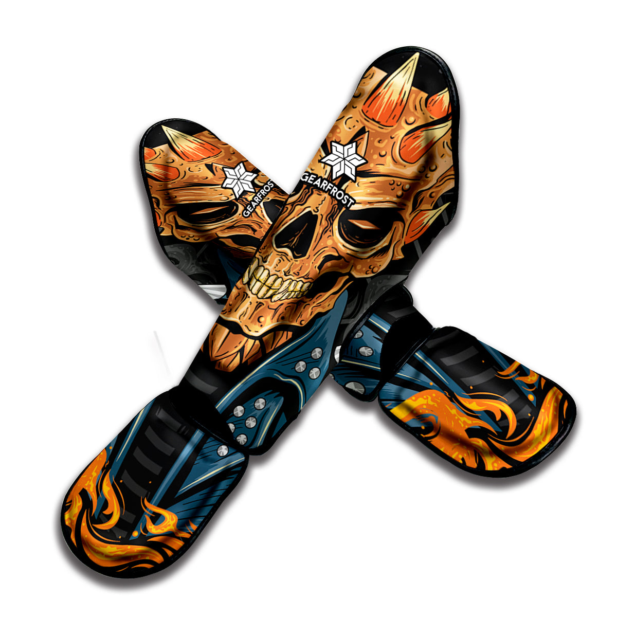 Fire Punk Devil Print Muay Thai Shin Guard