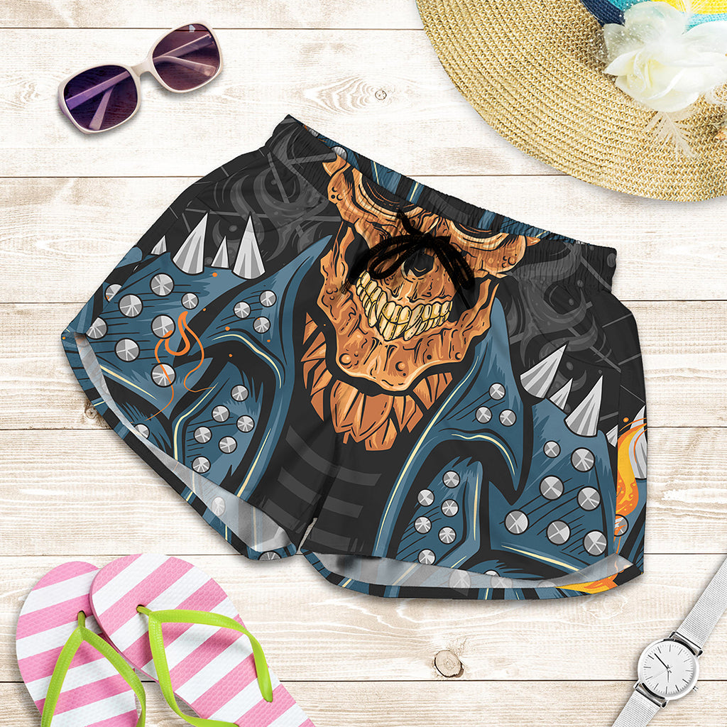 Fire Punk Devil Print Women's Shorts