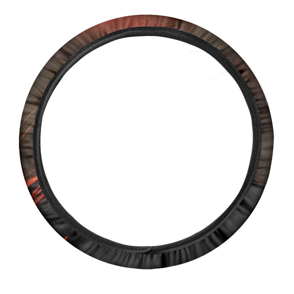 Fire Volcano Print Car Steering Wheel Cover
