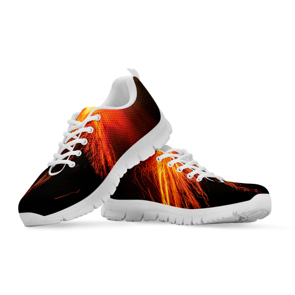 Fire Volcano Print White Sneakers