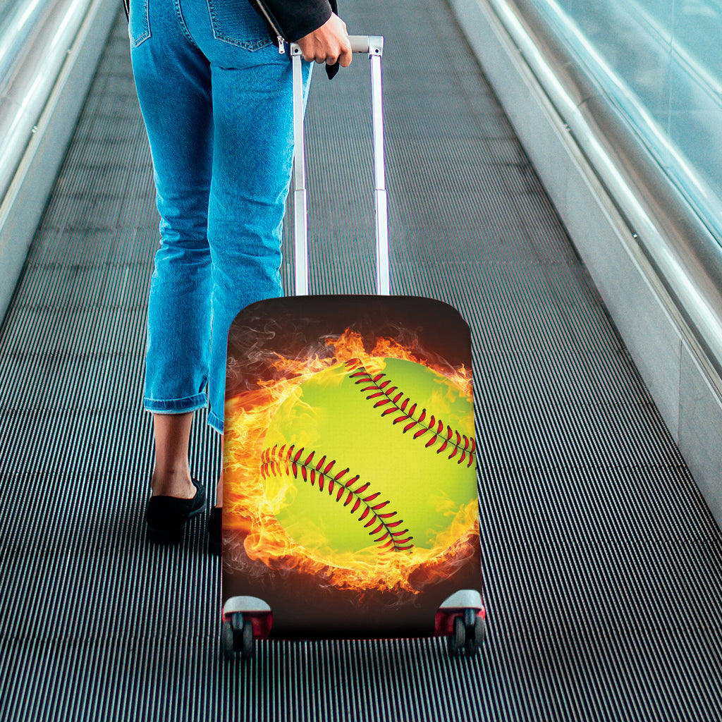 Fireball Softball Print Luggage Cover