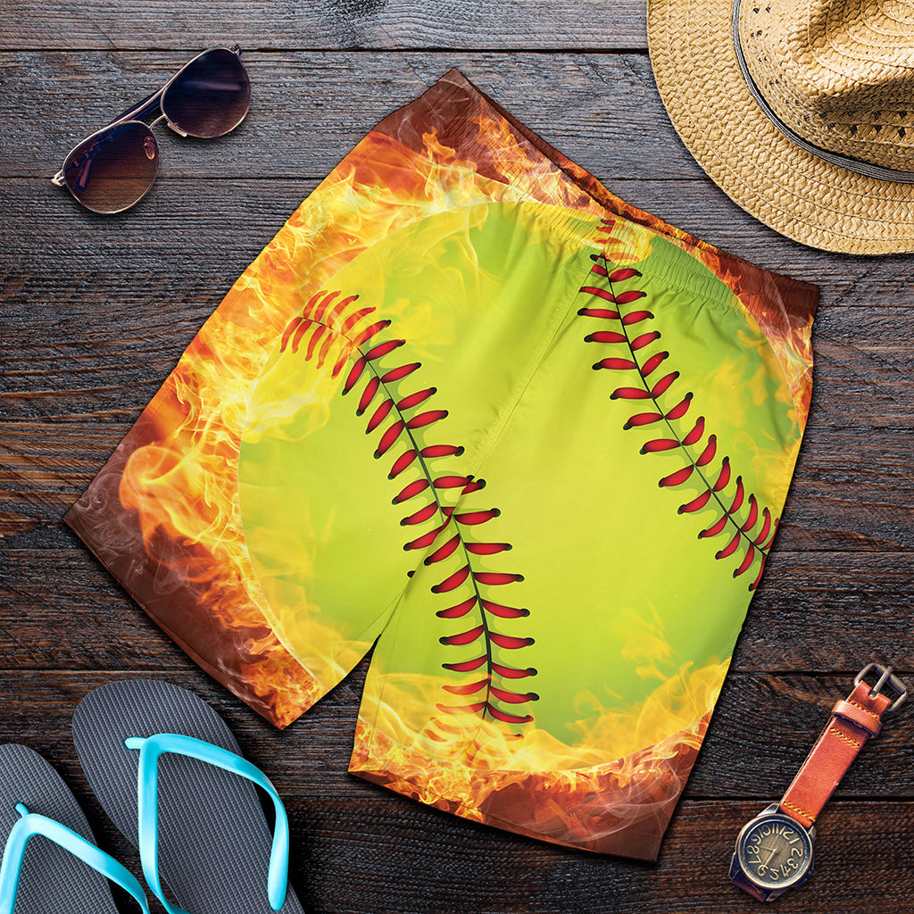 Fireball Softball Print Men's Shorts