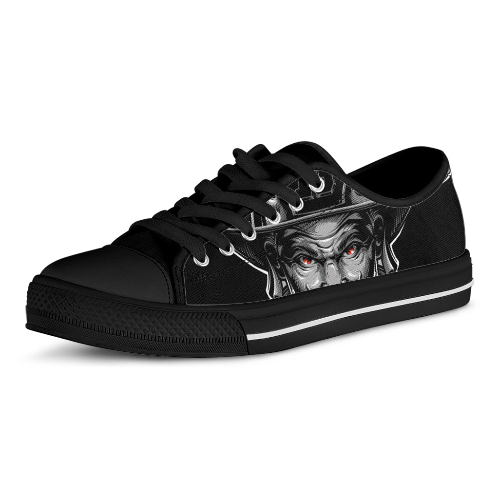 Firefighter Devil Print Black Low Top Shoes