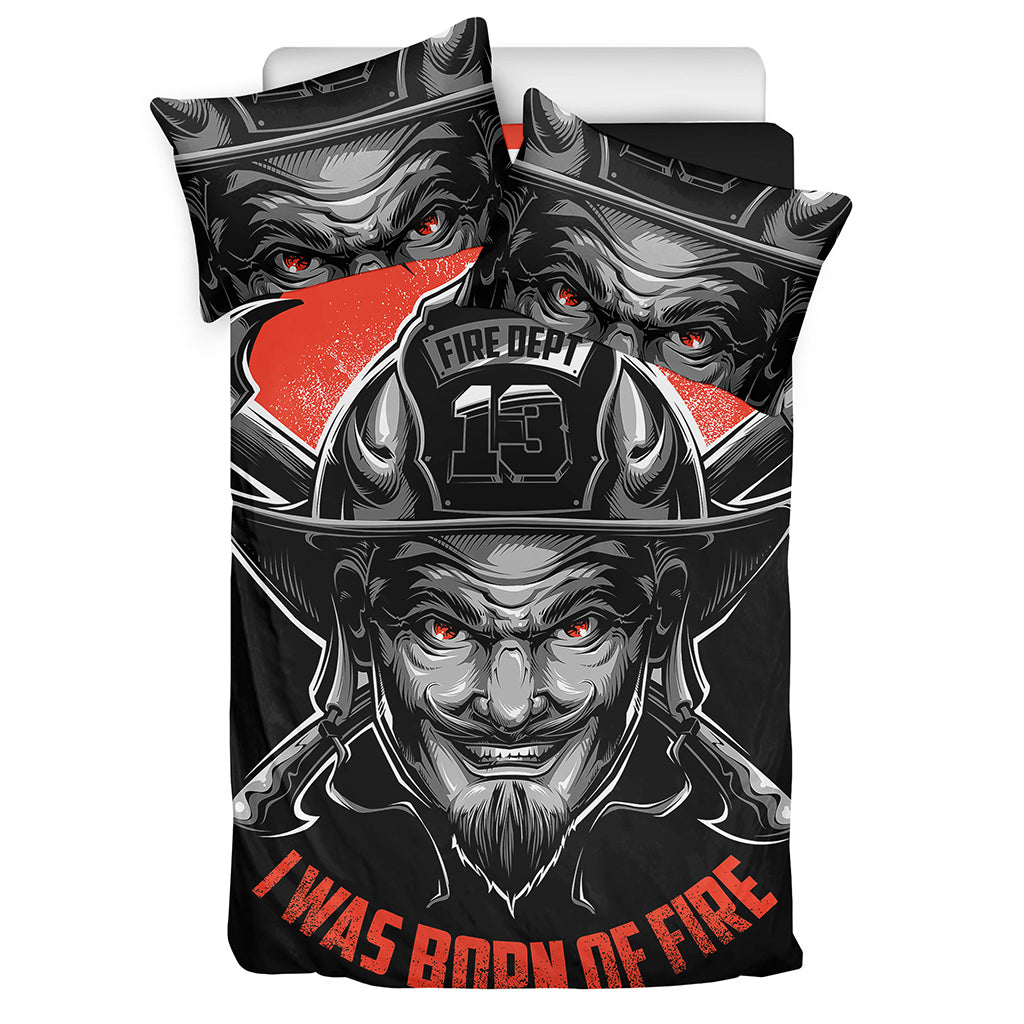 Firefighter Devil Print Duvet Cover Bedding Set