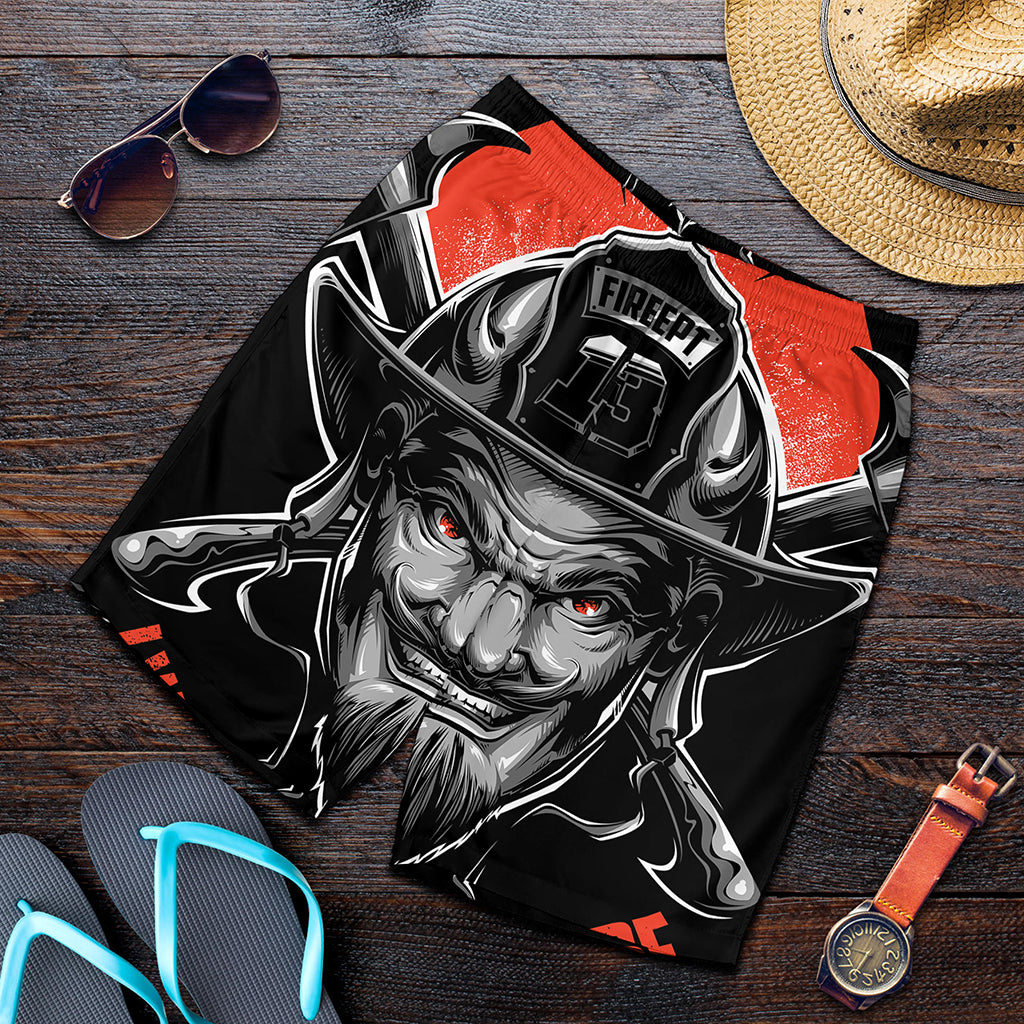 Firefighter Devil Print Men's Shorts