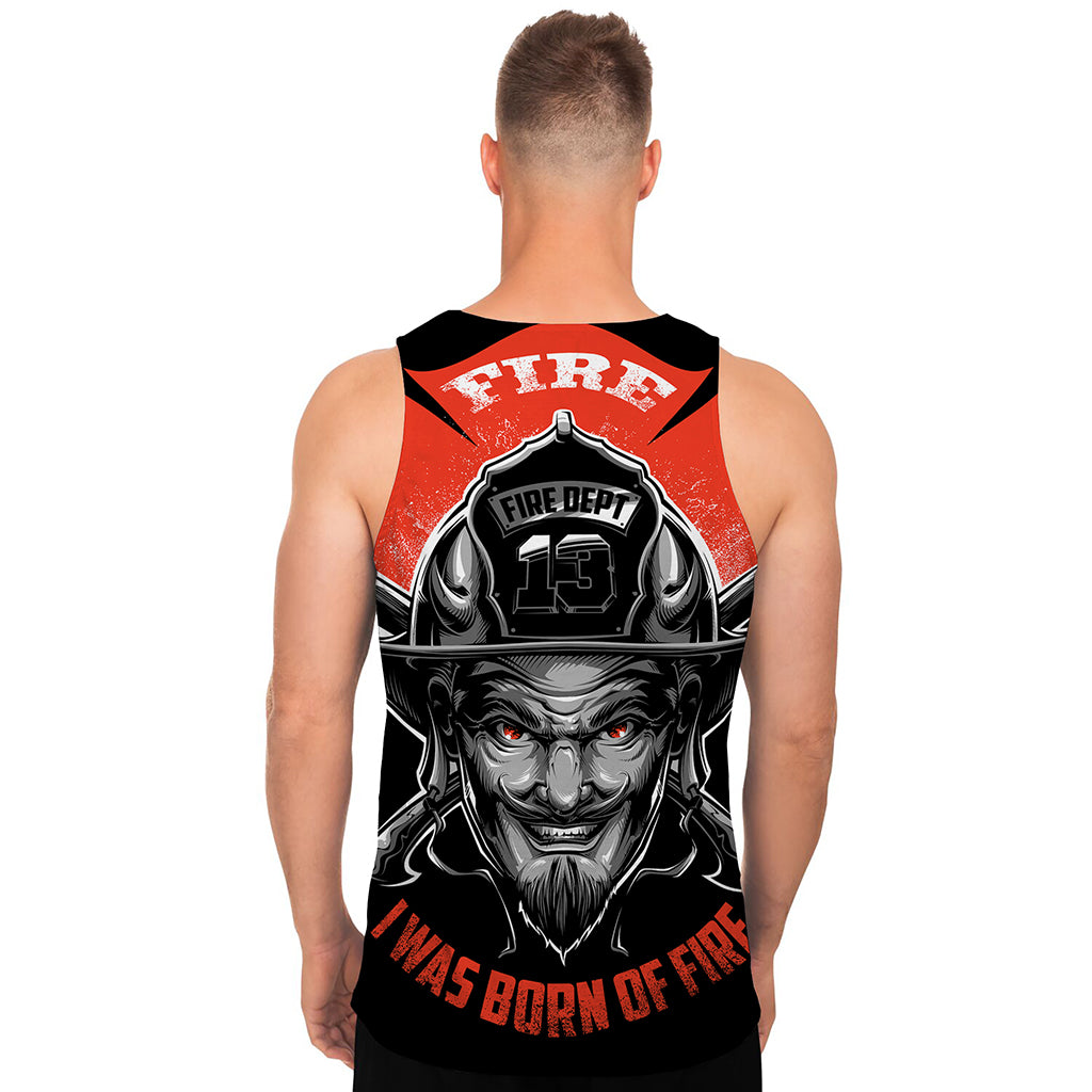 Firefighter Devil Print Men's Tank Top