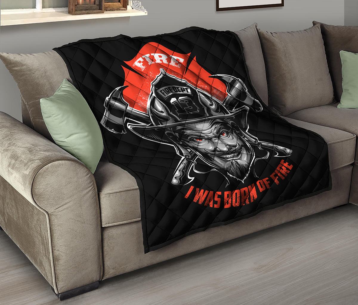 Firefighter Devil Print Quilt