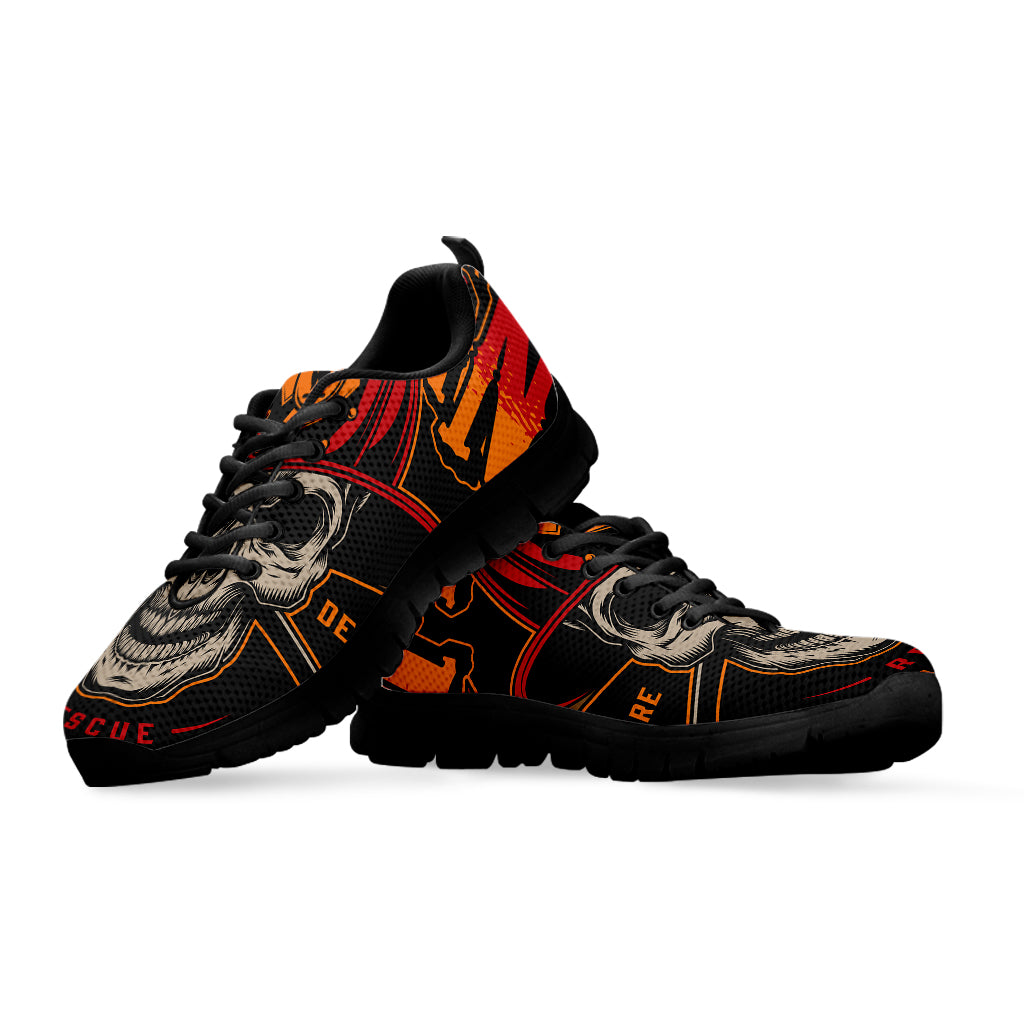 Firefighter First In Last Out Print Black Sneakers