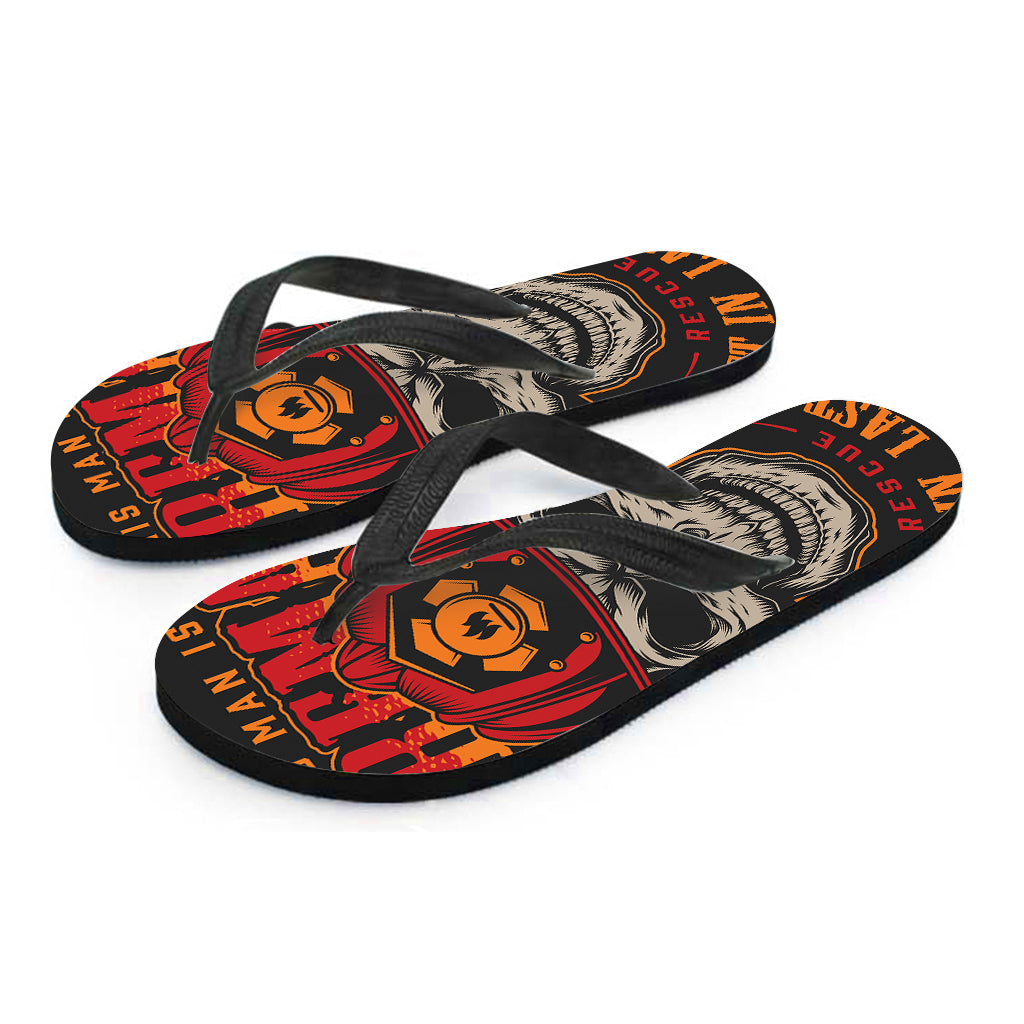 Firefighter First In Last Out Print Flip Flops