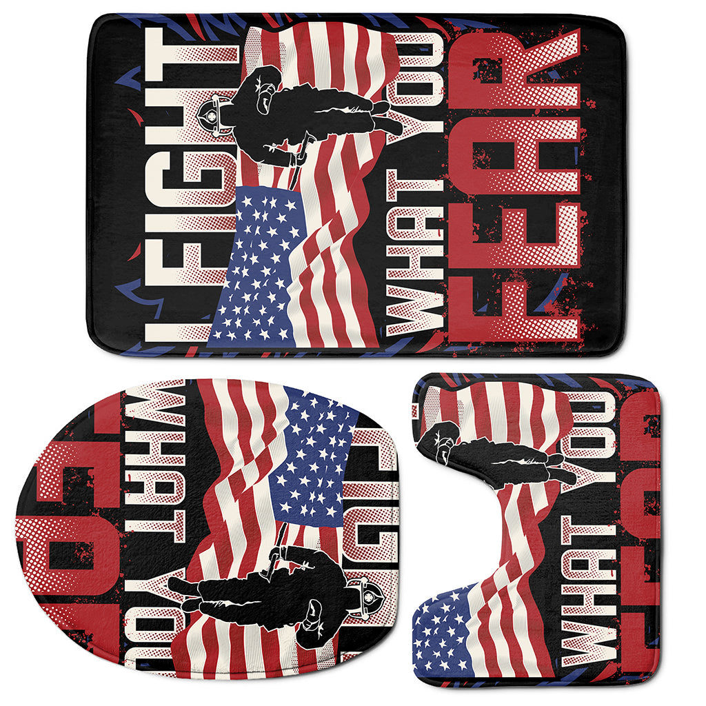 Firefighter I Fight What You Fear Print 3 Piece Bath Mat Set
