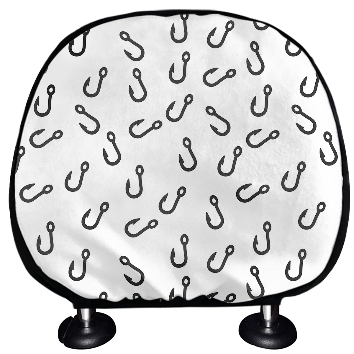 Fish Hook Pattern Print Car Headrest Covers