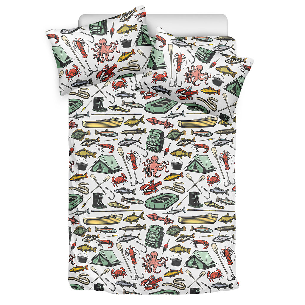 Fishing Equipment Pattern Print Duvet Cover Bedding Set