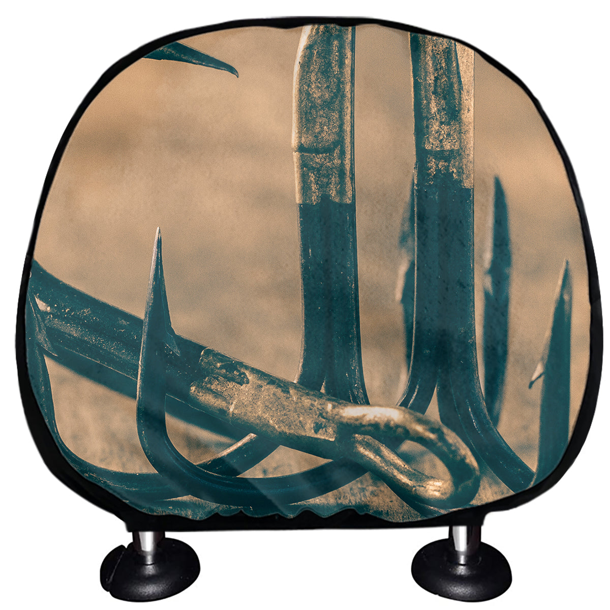 Fishing Hooks Print Car Headrest Covers